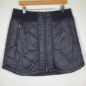 Prana Black Esla Quilted Fleece Lined Cold Weather Skirt Zip Front XL